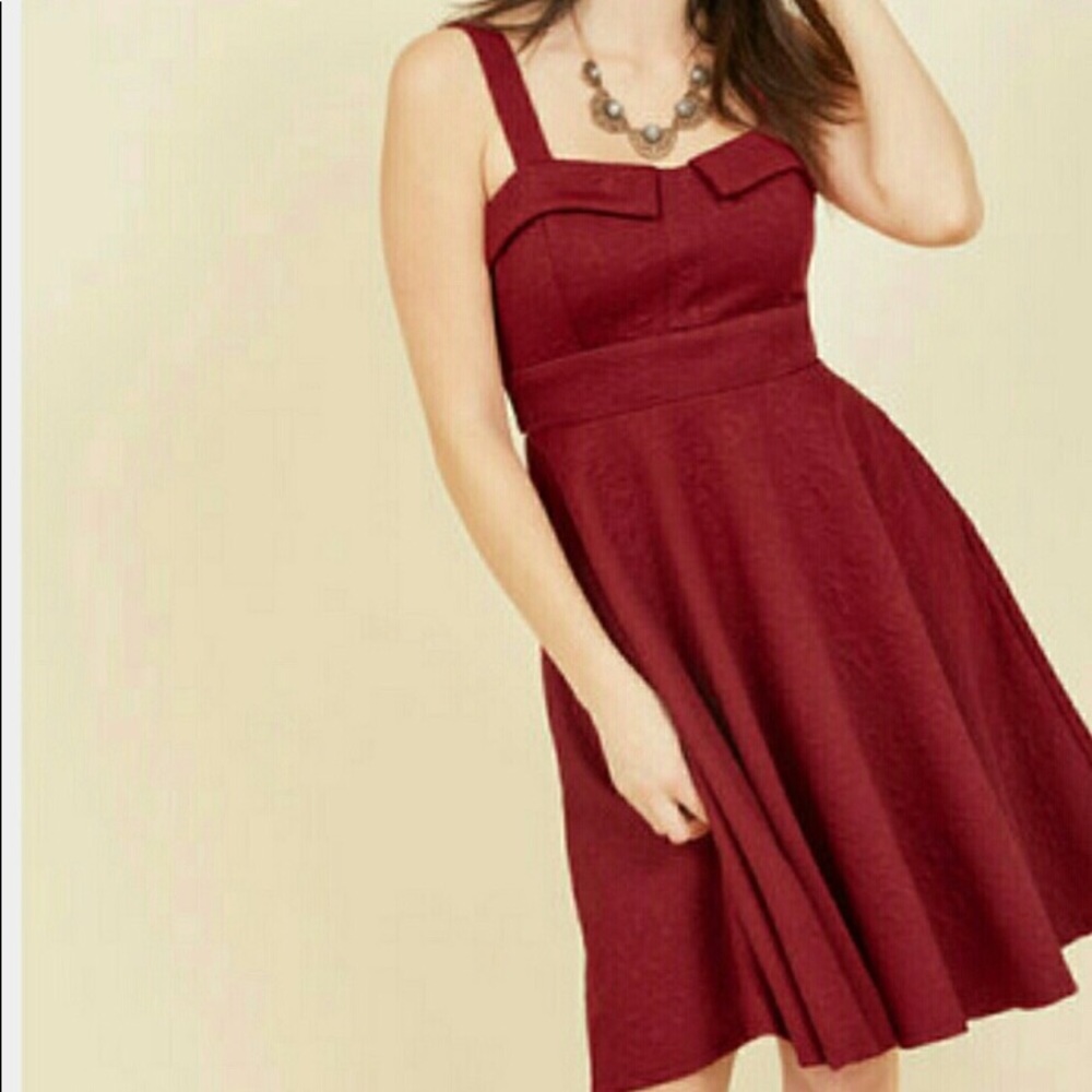 Red ModCloth Swing Dress with Pockets!